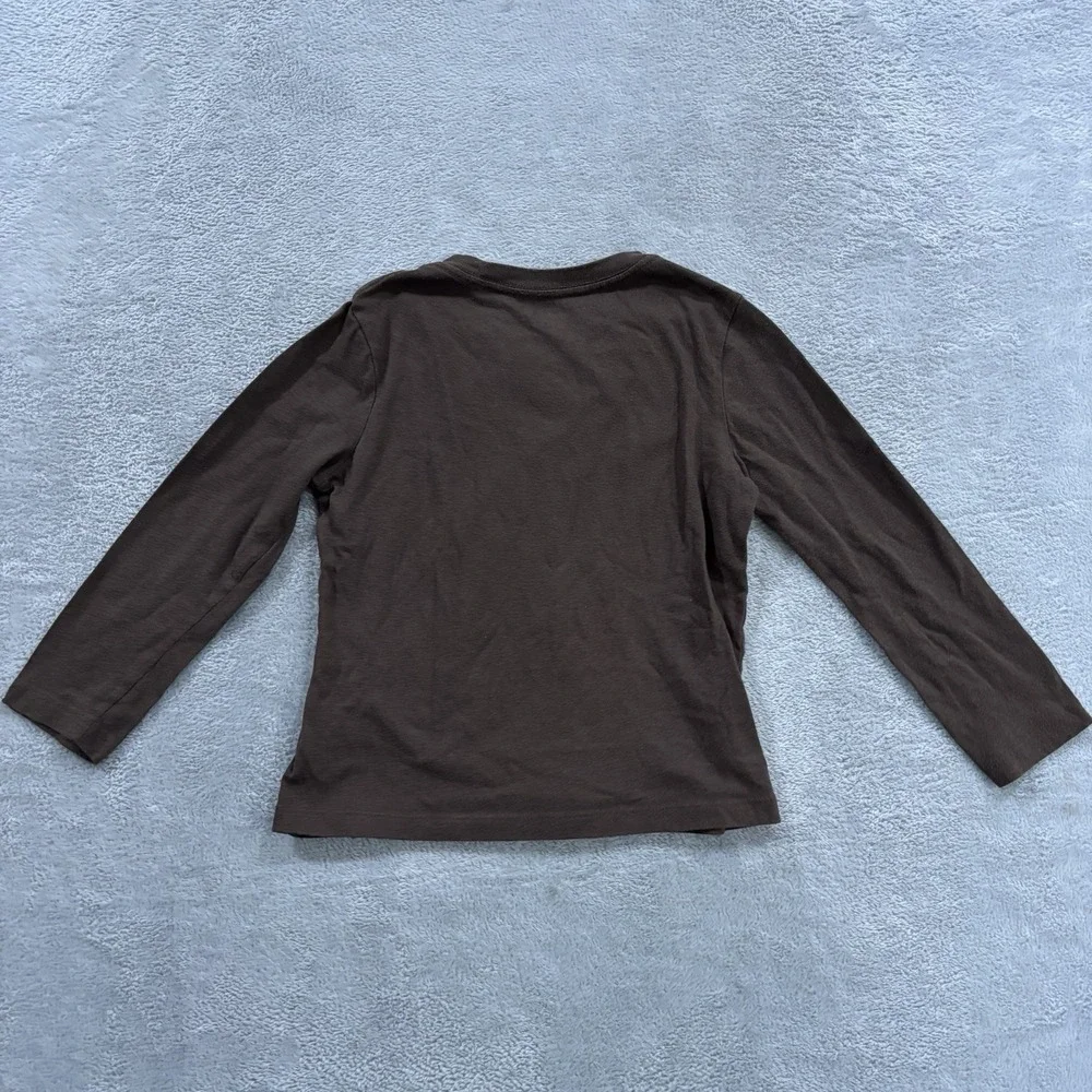 Old Navy Dinosaur Graphic Tee T Shirt Boys Youth Small 6-7 Long Sleeve Brown
